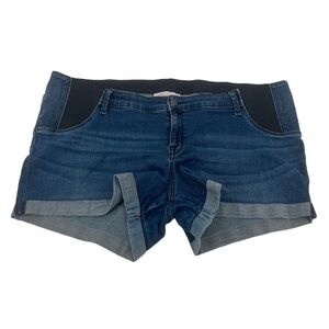 Isabel Maternity Midi Cuffed Hem Jean Shorts Size 18